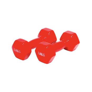 Pesa Mancuerna Neopreno 1, 1.5, 2, 3kilos Azul y Rojo, Cortas Anti-Rodadura pack 2 unidades.