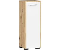 armario de bano de pie akord fin roble artisan 30 cm 1 puerta frente en color blanco 2 estantes 30x30x82 cm