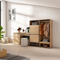 zapatero efecto madera roble 247x35x145cm