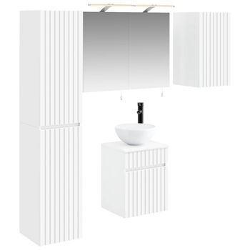 Juego De Muebles De Baño 5 Pcs Blanco 40 X 10,5 X 60,5 Cm Vidaxl
