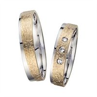 alianzas oro amarillo y blanco con diamantes ancho 45 mm