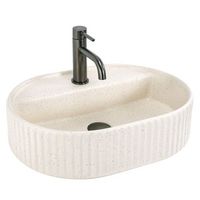 lavabo sobre encimera rea marcela 50 vanilla ovalado beige 50 x 355 x 135 cm