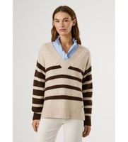 pepe jeans para mujer pl7000023 jersey cecil stripe beige xl casual acrilico