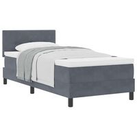 cama tipo box spring gris oscuro 80 x 200 cm terciopelo vidaxl