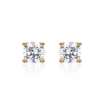 8 quilates pendientes de oro amarillo con circonita
