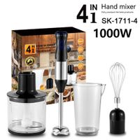 batidora de mano 4 en 1 de 1000w batidora de inmersion de acero inoxidable con batidor picador y taza medidora mezcladora de cocina de velocidad variable