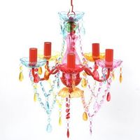luz de cristal 5 bombillas multicolor vidaxl