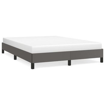 Cama Matrimonial | Cama Para Adultos | Estructura De Cama De Cuero Sintético Gris 140x200 Cm