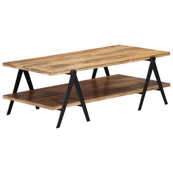 Mesa De Centro Madera Maciza De Mango 115x60x40 Cm Vidaxl