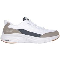 skechers zapatillas deportiva slip-in contour foam cozy blanca-negra para hombre