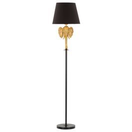 Lámpara De Pie De Metal Y Resina Dorada Y Negra Ø 37x164 Cm