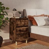 mesita de noche - mueble para dormitorio - madera de ingenieria - roble ahumado 40x35x69cm
