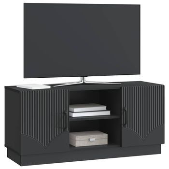 Mueble De Tv | Mueble De Salón | Gabinete De Tv Negro 102 X 34,5 X 47 Cm Madera De Ingeniería