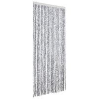 cortina antimoscas chenilla blanco y gris 100x200 cm vidaxl