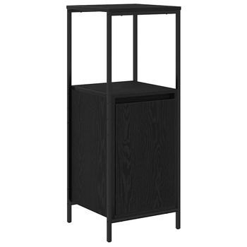 Mueble De Baño Con Estantes Roble Negro 36x35x95 Cm Vidaxl
