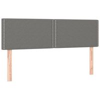 pack 2 uds cabeceros cama  panel de cabeceras tela gris oscuro 72x5x7888 cm