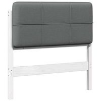 cabecero tapizado y gris claro 100 cm madera de pino macizo vidaxl