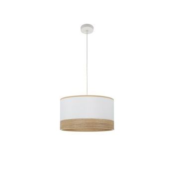 Colgante Olga 1xe27 Blanco/blanco-madera Clara Regx40x40 Cm