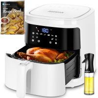 aigostar freidora de aire sin aceite 7l1900w pantalla led tactil 7 funciones preestablecidas  mantener caliente y modo manual libro de recetas incluido libre de bpa