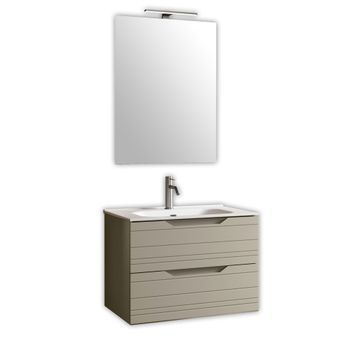 Composición Baño 4 Piezas Solmira Topo Mate En Mdf