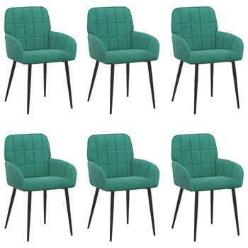 Sillas De Comedor 6 Uds. Terciopelo Tuquesa 57 X 50 X 85 Cm Vidaxl