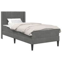 estructura de cama con colchon gris oscuro 90 x 190 cm vidaxl