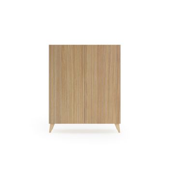 Zapatero melamina roble dorado puertas impresas vallado 109x90x27 cm