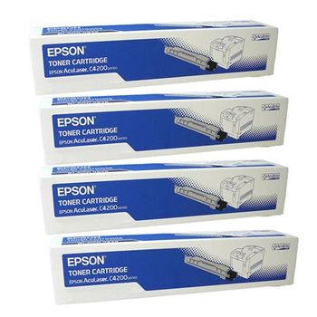 Original Multipack Epson Aculaser C4200DTN Printer Toner Cartridges (4 Pack) -C13S050245