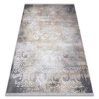 alfombra luce 84 moderna ornamento vintage - structural gris  mostaza 134x190 cm