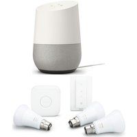 philips hue a60 white  colour b22 kit  google home bundle white