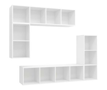 Set de muebles para tv 4 piezas madera contrachapada blanco