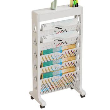 Estantería Librería pequeña al lado del escritorio, almacenamiento de libros extraíble, estantería lateral de escritorio con ruedas,estante libro portador de plastico  ,bandeja organizadora de