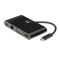 ewent dockstation usb-c a hdmi 4kvgarj45usb negro