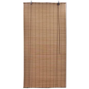 Estor Enrollable | Cortina Enrollable De Bambú 2 Unidades Marrón 120x220 Cm
