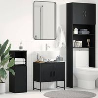 vidaxl gabinete de lavabo para bano roble negro 60 x 30 x 60 cm