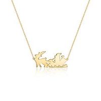 cadena de papa noel para mujer de plata 925 chapada en oro