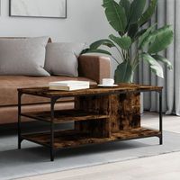 mesa de centrormesa auxiliarrmesa de cafe madera contrachapada roble ahumado 100x50x45 cm cfw773814