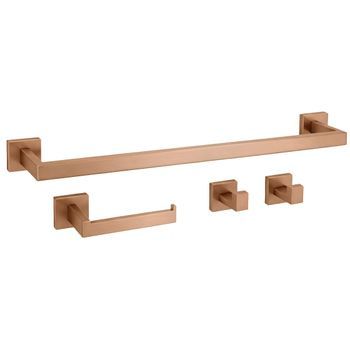Juego De Colgadores De Baño Rea Rio Brush Copper