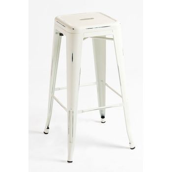 Pack 6 Taburetes Torix Vintage 73 Cm De Acero Reforzado 76*30*30 Cm - Blanco Vintage