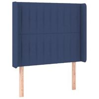 cabecero cama mueble de dormitorio con led de tela 83 x 16 x 118128 cm azul m020000444