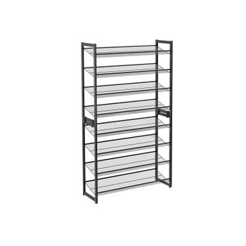 Estantería para Zapatos de 8 Niveles Apilables, Negro