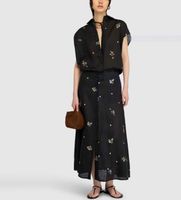 semicouture para mujer s6sn57 camisa elen negro 40 casual lino manga corta