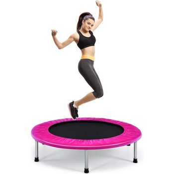 Cama Elástica Plegable Fitness Costway Φ96cm Carga Hasta 150 Kg