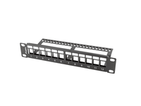 patch panel lanberg 12 puertos 1u rack 19-organizador modulos keystone negro