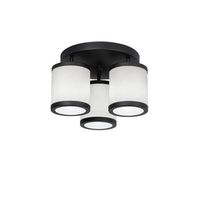 lampara de techo way-11626 blanco negro metal tela 40x40x22 cm