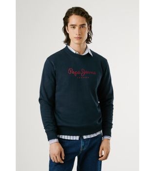 Pepe Jeans para hombre. PM5800011 Sudadera Macbeth Plain marino (S), Casual, Algodón