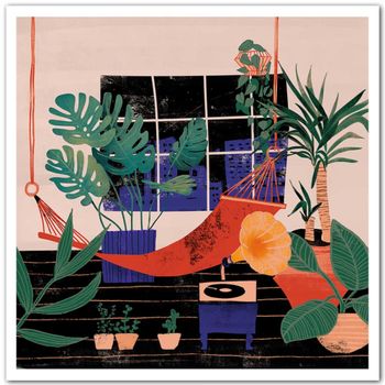 Póster de ilustración de frío tropical sin marco 30x30cm