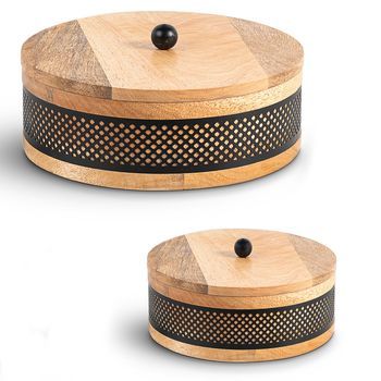 Set 2 Cajas Natural Y Negro