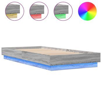 Estructura De Cama Con Luces Led Gris Sonoma 100x200 Cm Vidaxl