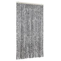 cortina antimoscas chenilla gris negro y blanco 100x220 cm